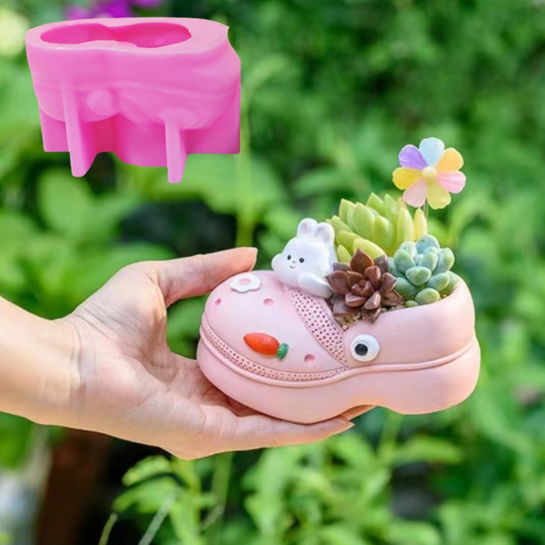 Echeveria Succulent - 多肉植物、植木鉢、樹脂シリコンモールド、穴靴、サンダル、収納ボックス、ペンホルダー、コンクリート石膏型用の3D動物スリッパ