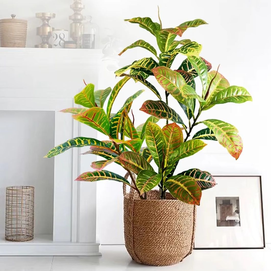 Dracaena Marginata - 21-120cmの人工植物、偽物のガジュマルの木、熱帯ガジュマルの枝、プラスチック製の赤い葉、家の庭の装飾用