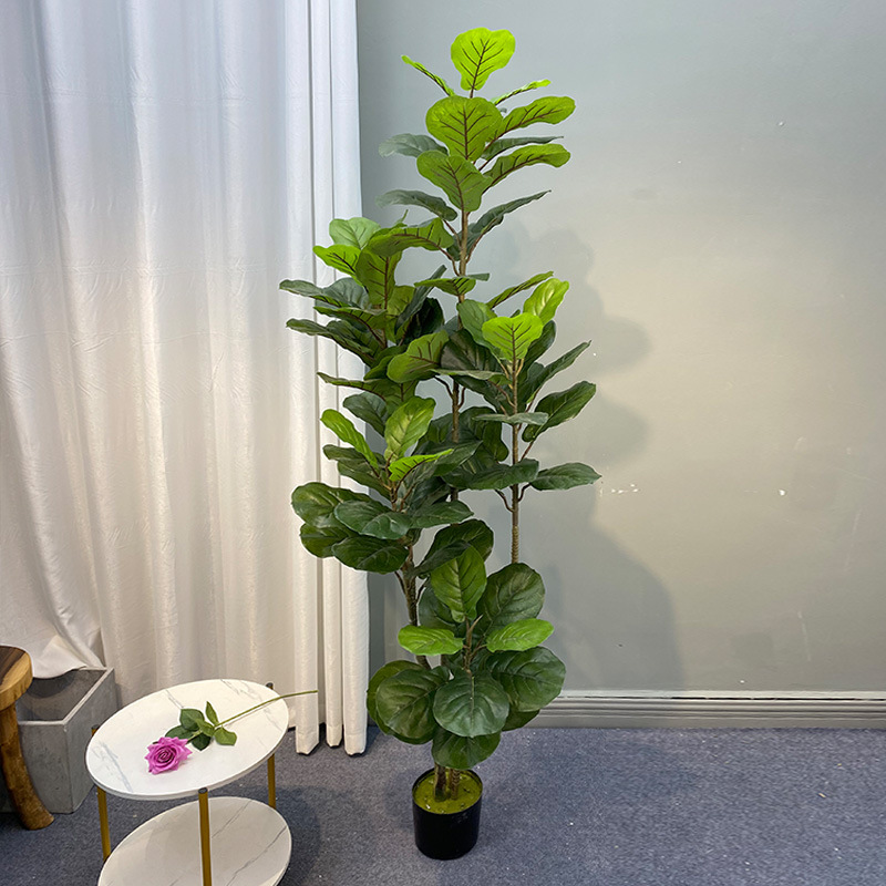 Ficus Lyrata Tree - 59インチの大きなficusツリー人工植物偽の木プラスチック製のbanleafs本物のタッチバンツリー葉ホームオフィスショップの装飾
