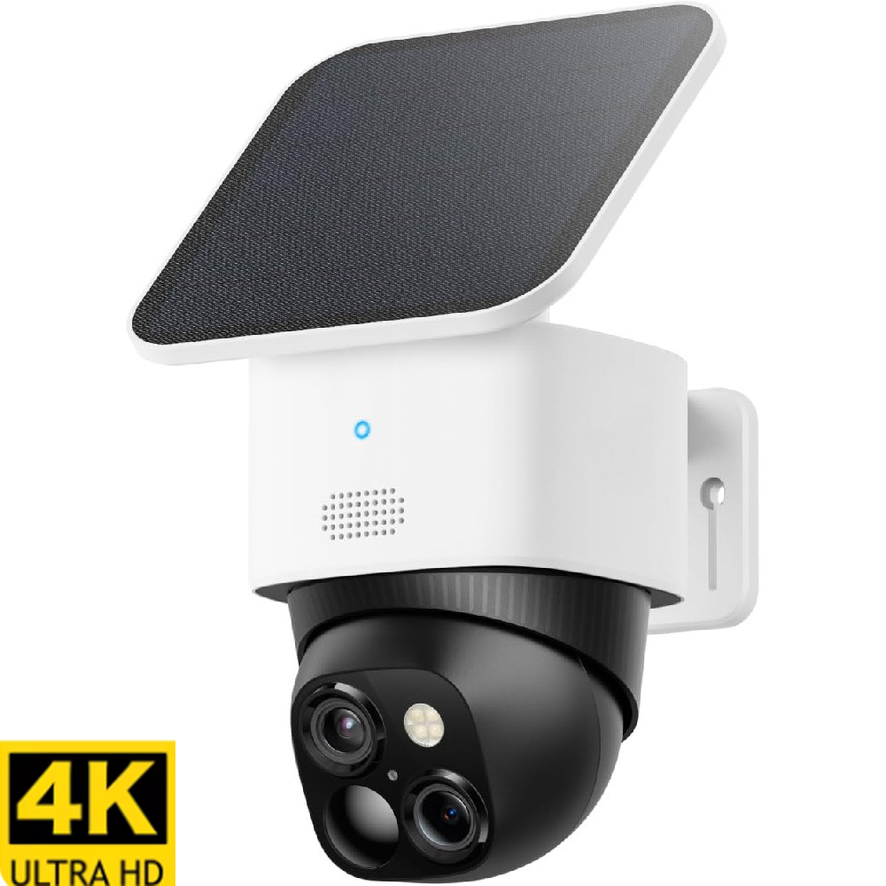 Eufy Camera E220 - 新型4Kデュアルカメラソーラーセキュリティカメラ ワイヤレス屋外カメラ 家庭用セキュリティ360度対応 ° カバレッジ パン＆チルト機能で死角なし