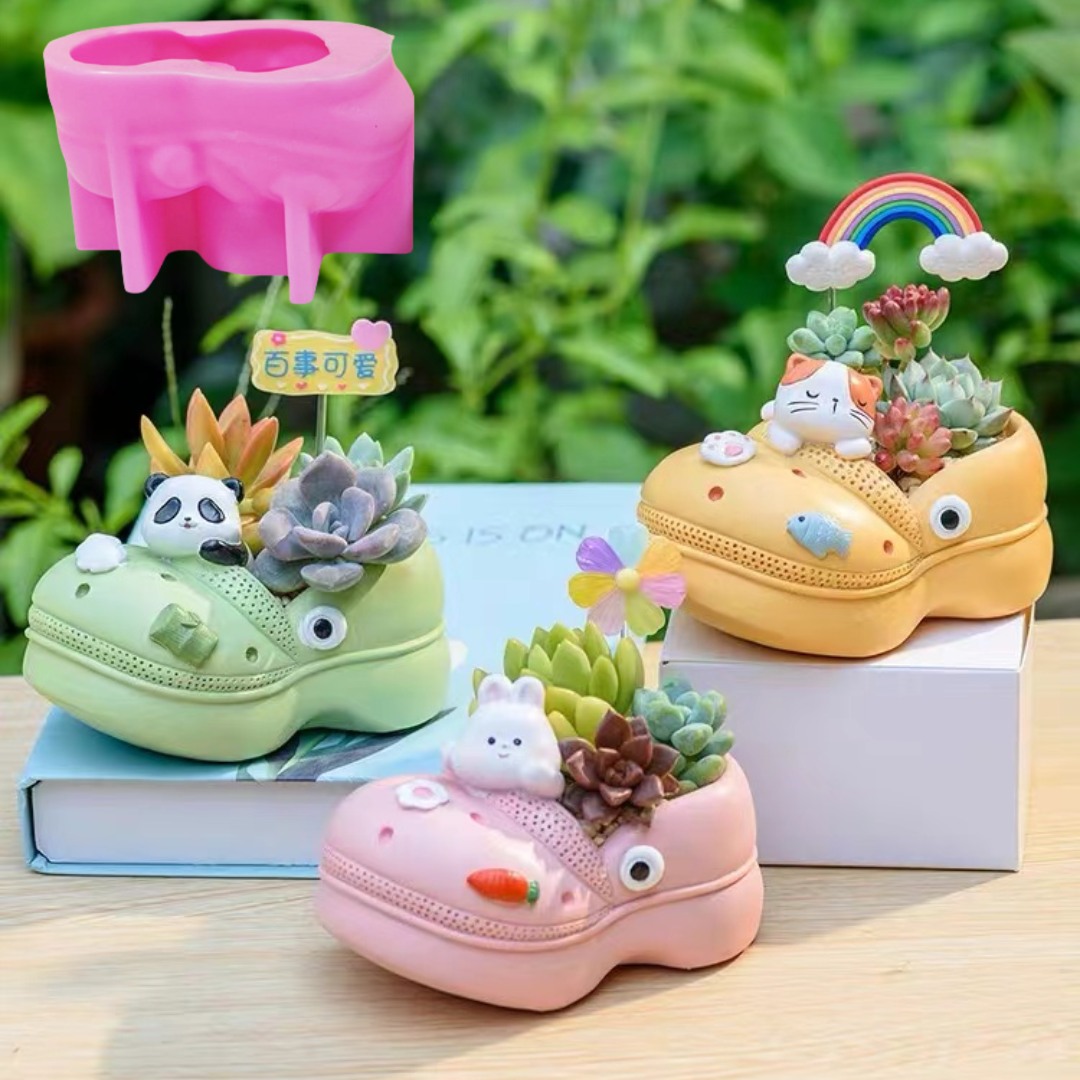多肉植物、植木鉢、樹脂シリコンモールド、穴靴、サンダル、収納 - Echeveria Succulent のレビューと価格
