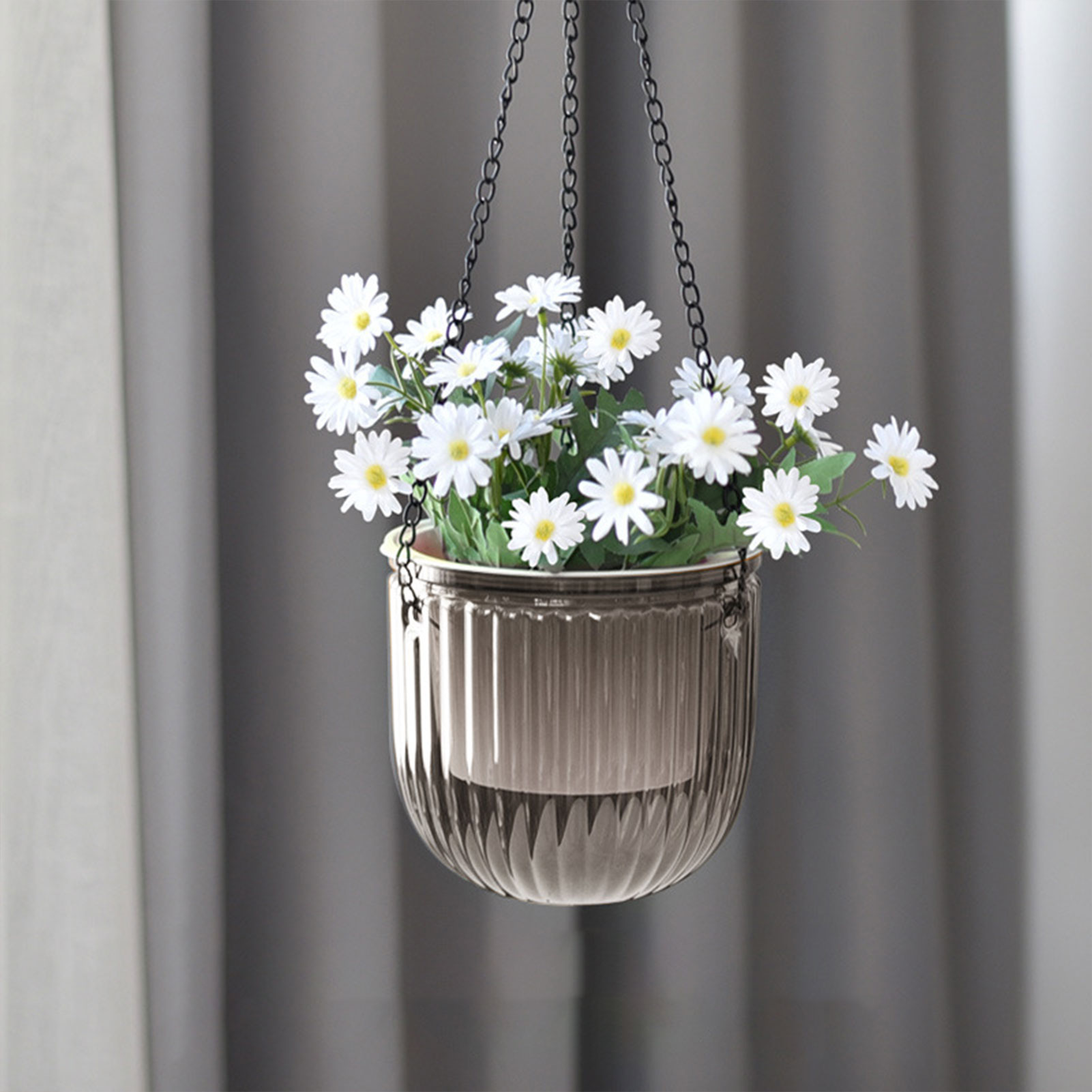 自動給水植木鉢 透明吊り下げフラワーバスケット ポトス、スパ - Spider Plant Hanging のレビューと価格