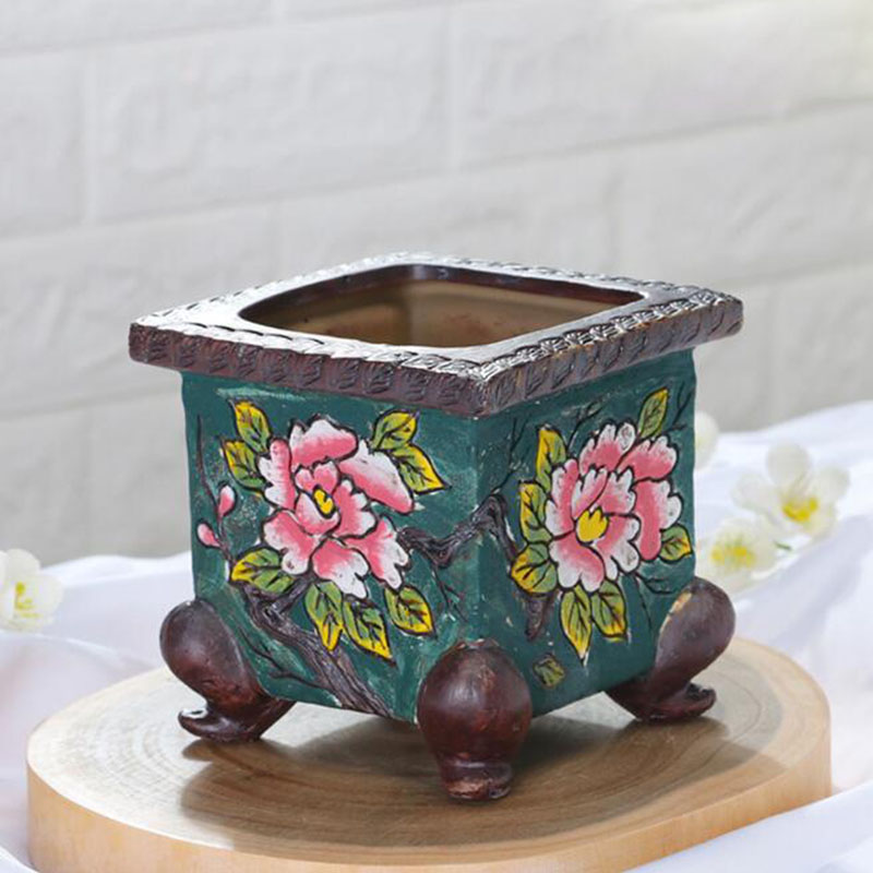 韓国スタイル手描き花柄セラミック多肉植物ポット盆栽花瓶プラン - Echeveria Succulent のレビューと価格