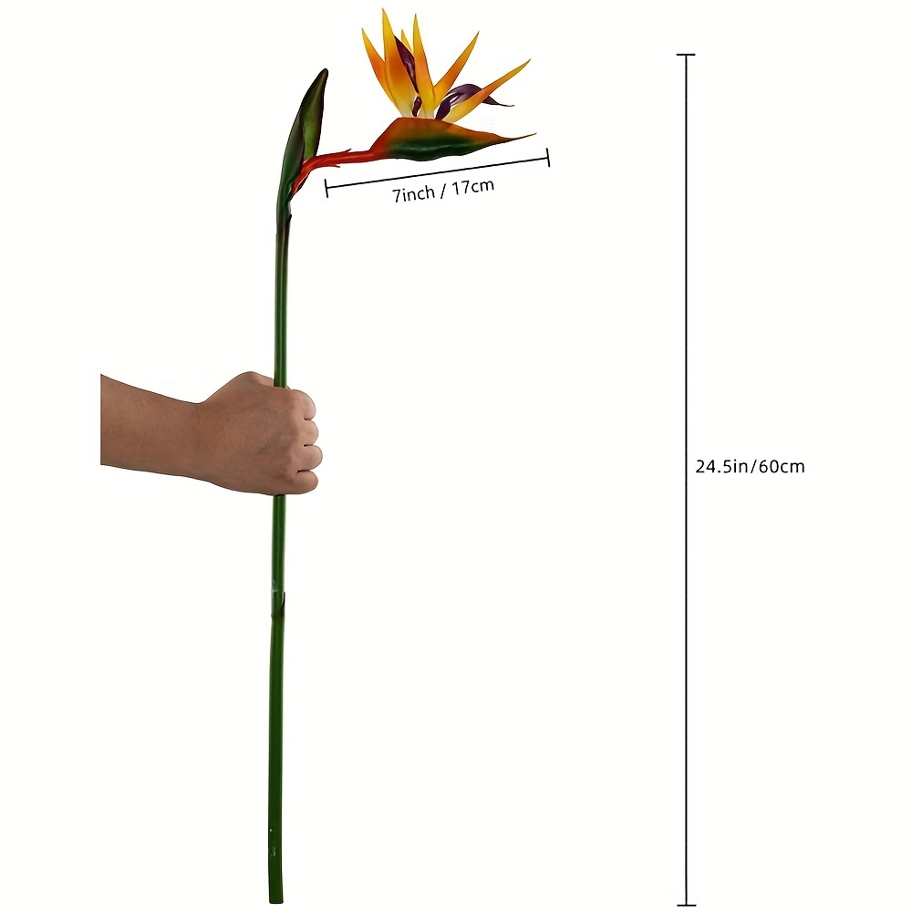 人工芝の花の人工鳥、輪ゴム、長い茎、DIY、家庭のパーティー - Bird Paradise Strelitzia のレビューと価格
