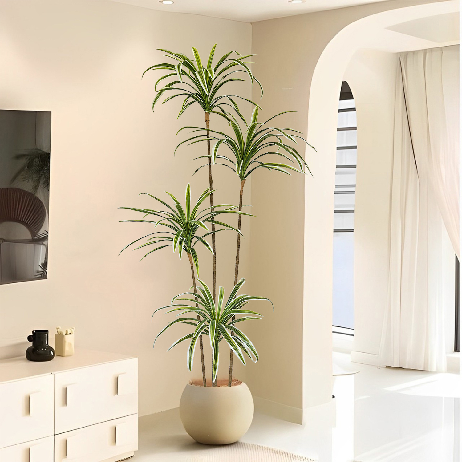 230cmの人工ドラセナマリンタナ植物、フェイクリリーバンブ - Dracaena Marginata のレビューと価格