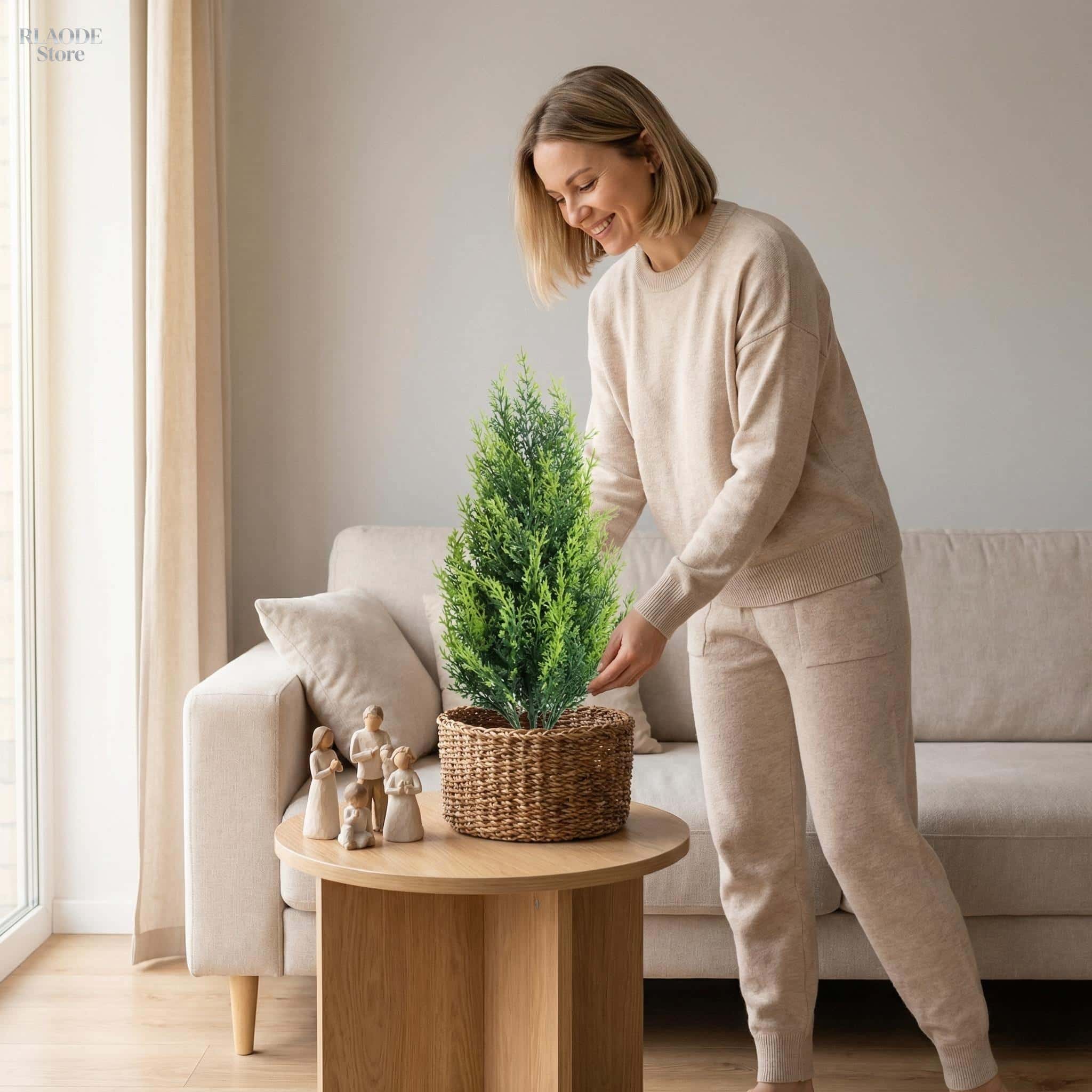 2個入りリアルなフェイクヒノキとシダの人工観葉植物、庭、パテ - Dracaena Marginata のレビューと価格