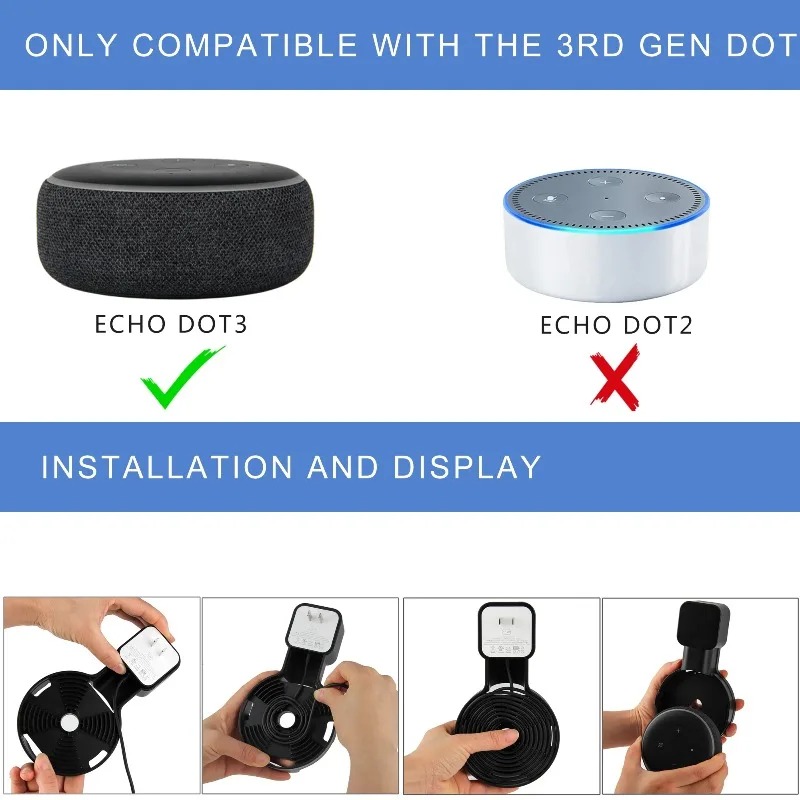 Echo Dot 3用 壁掛けホルダー コード管理ブラケット - Amazon Speaker Echo Pop のレビューと価格