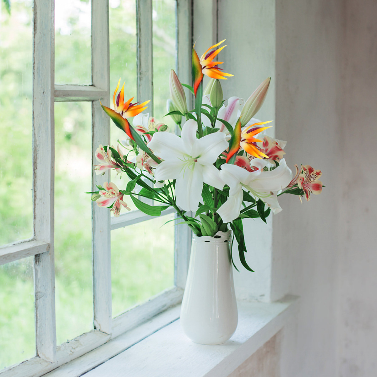 人工ストレリチア（極楽鳥花）植物、リアルタッチの柔らかい茎、 - Bird Paradise Strelitzia のレビューと価格